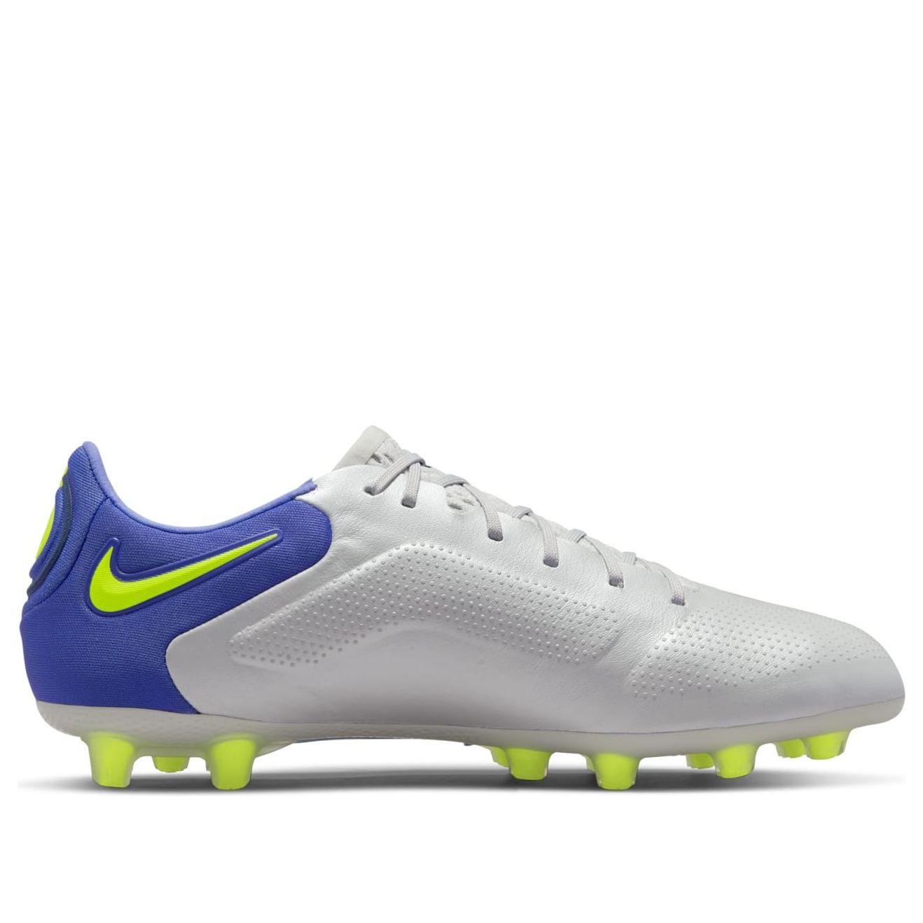 Nike Tiempo Legend 9 Elite HG Hard Ground Low-Top Soccer Shoes Grey/Blue/Green DB0823-075