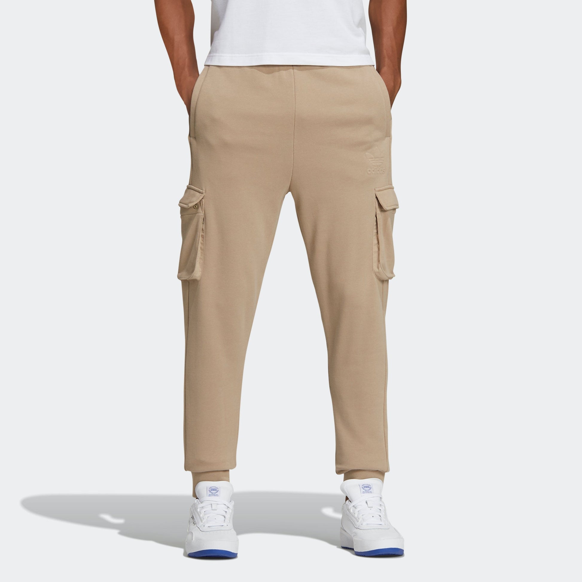 adidas originals Embossed Pant Cargo Pocket Bundle Feet Casual Sports Pants Khaki Brown GT7286