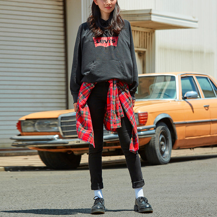 (WMNS) Levi's Alphabet Logo hooded Printing Hoodie Black 35946-0099