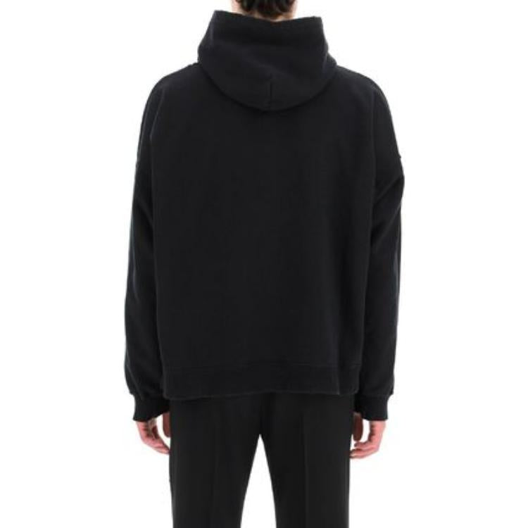 Balenciaga Script Logo Oversized Popover Hoodie 'Black White' 674986TMVB51070