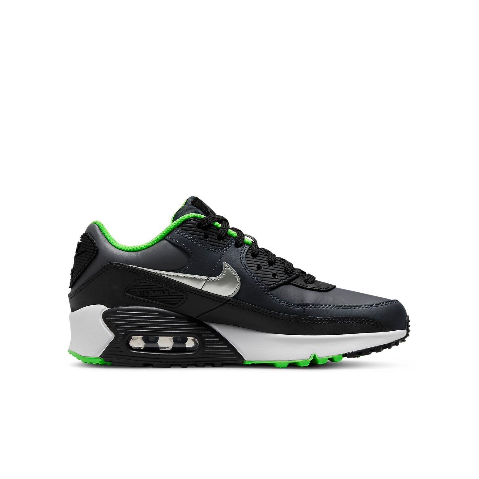 (GS) Nike Air Max 90 Leather 'Black Dark Smoke Grey' CD6864-016