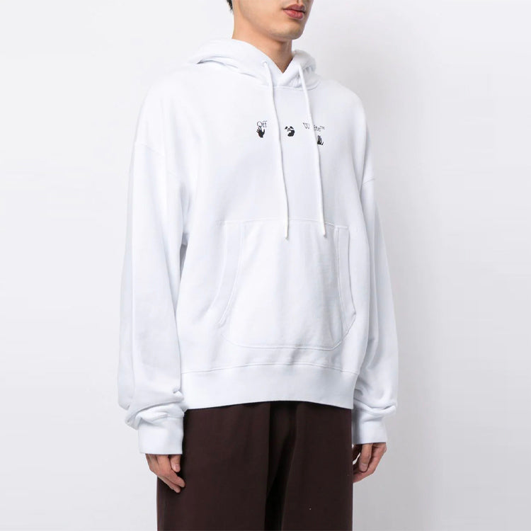 Off-White FW21 Logo Printing Long Sleeves Loose Fit White OMBB073S21FLE0010110