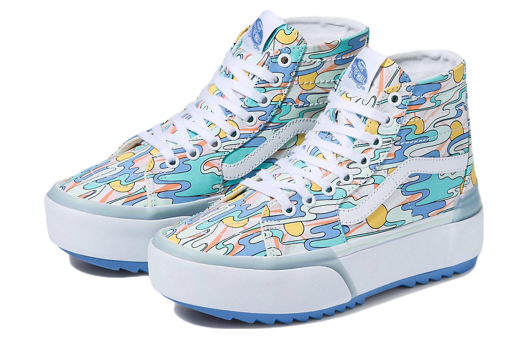 (WMNS) Vans SK8-HI 'White Blue Yellow' VN0005U2ZEL