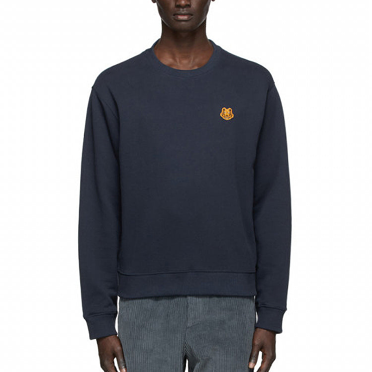 Men's KENZO FW20 Small Tiger Head Long Sleeves Navy Blue FA65SW0034MD-76
