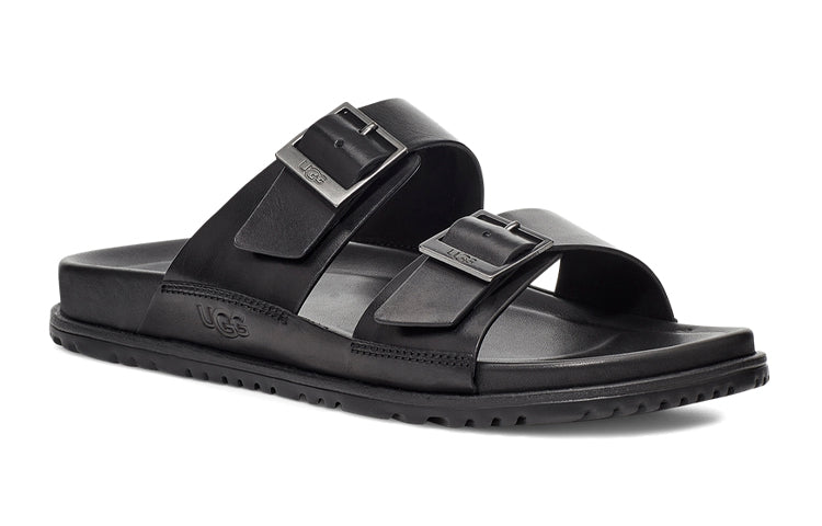 UGG Wainscott Buckle Slide Leather Casual Sandals Black 1119530-BLK