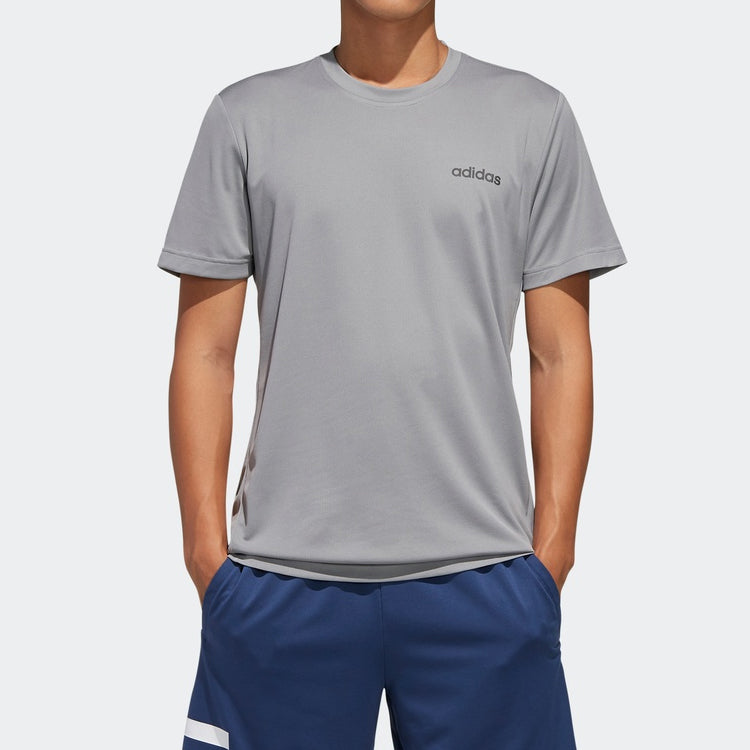 adidas M D2m Pl Tee Training Sports Round Neck Gray FL0287