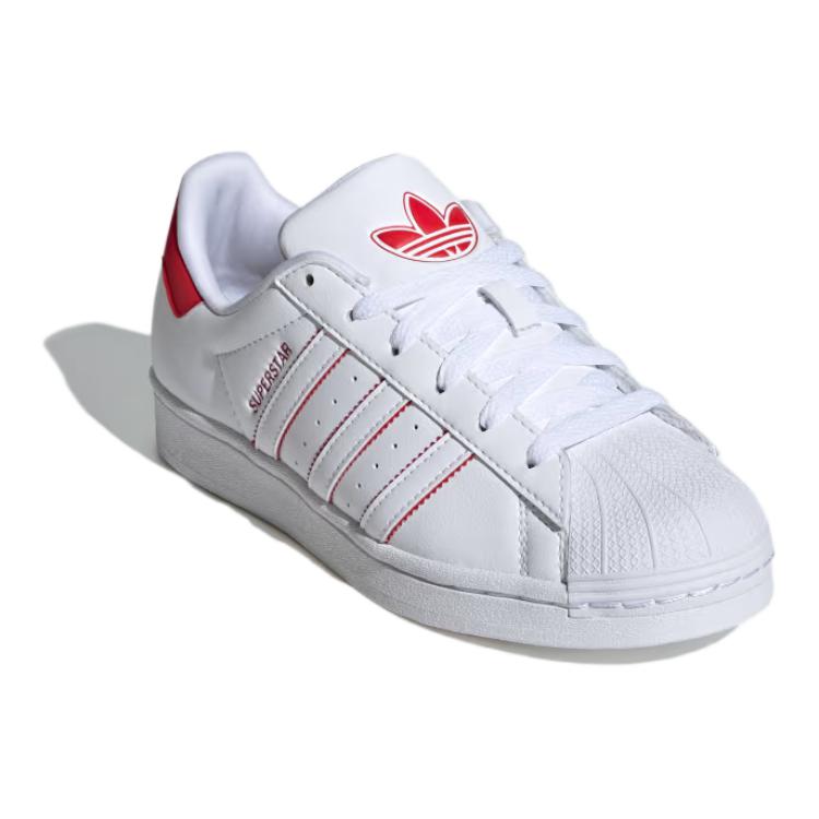 (GS) adidas Superstar 'Cloud White Better Scarlet' IE0279