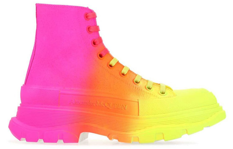 (WMNS) Alexander McQueen Tread Slick Boots 'Yellow Orange Pink' 685697W4MVS7115