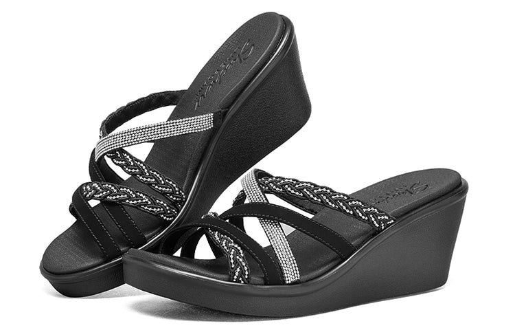 (WMNS) Skecher Rumble On Dreamy Days Sandal Black 119024-BLK