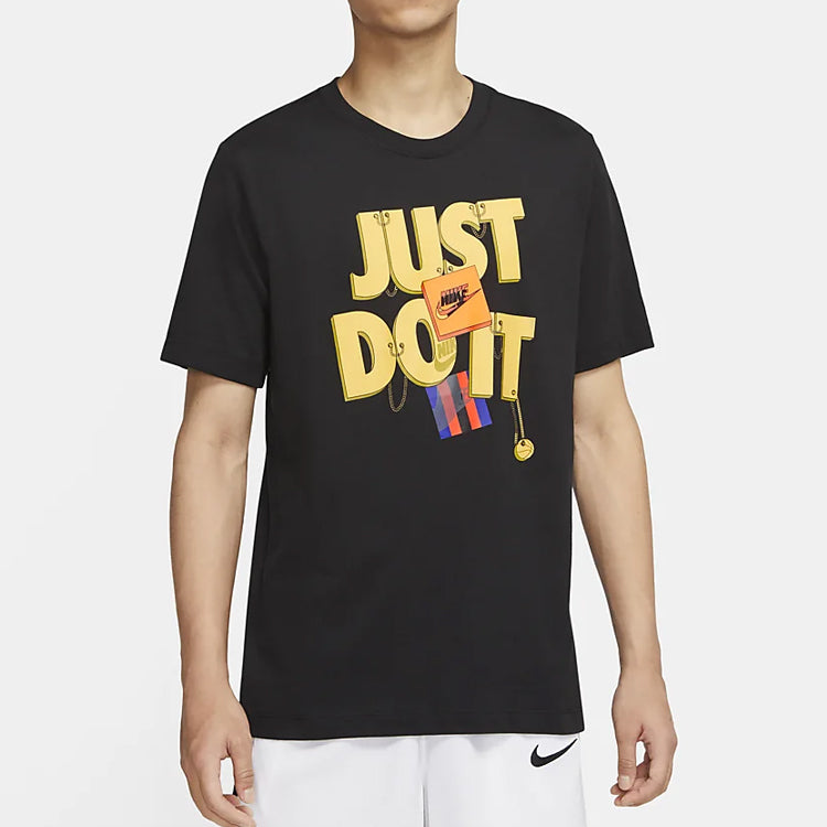 Nike DRI-FIT JUST DO IT. Alphabet Printing Short Sleeve Black CV1076-010