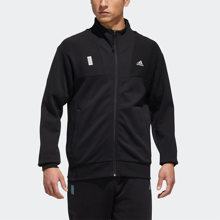 adidas WJ TT SWT Sports Stylish Stand Collar Logo Jacket Black GF4045