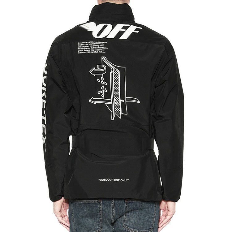 Off-White Half Zipper Pullover Long Sleeves Stand Collar Logo Jacket Version Black OFWJK62O001MBBKA