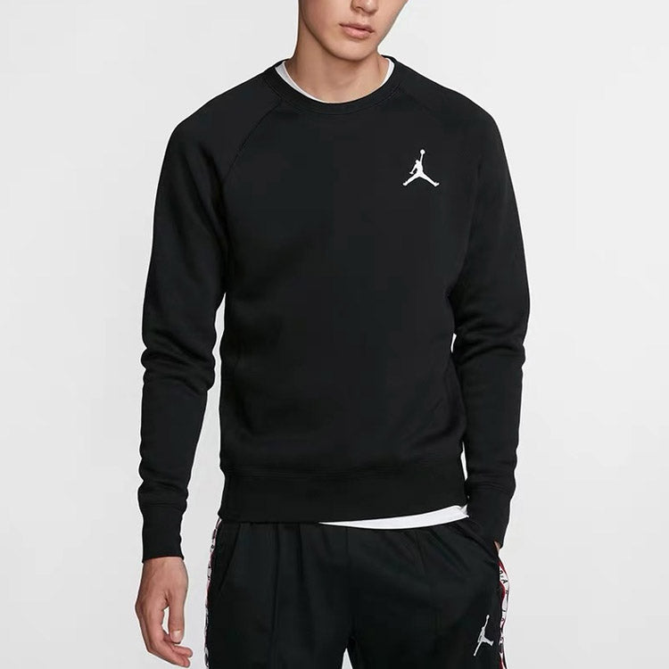 Air Jordan Athleisure Casual Sports Fleece Round Neck Pullover Black CU3024-010