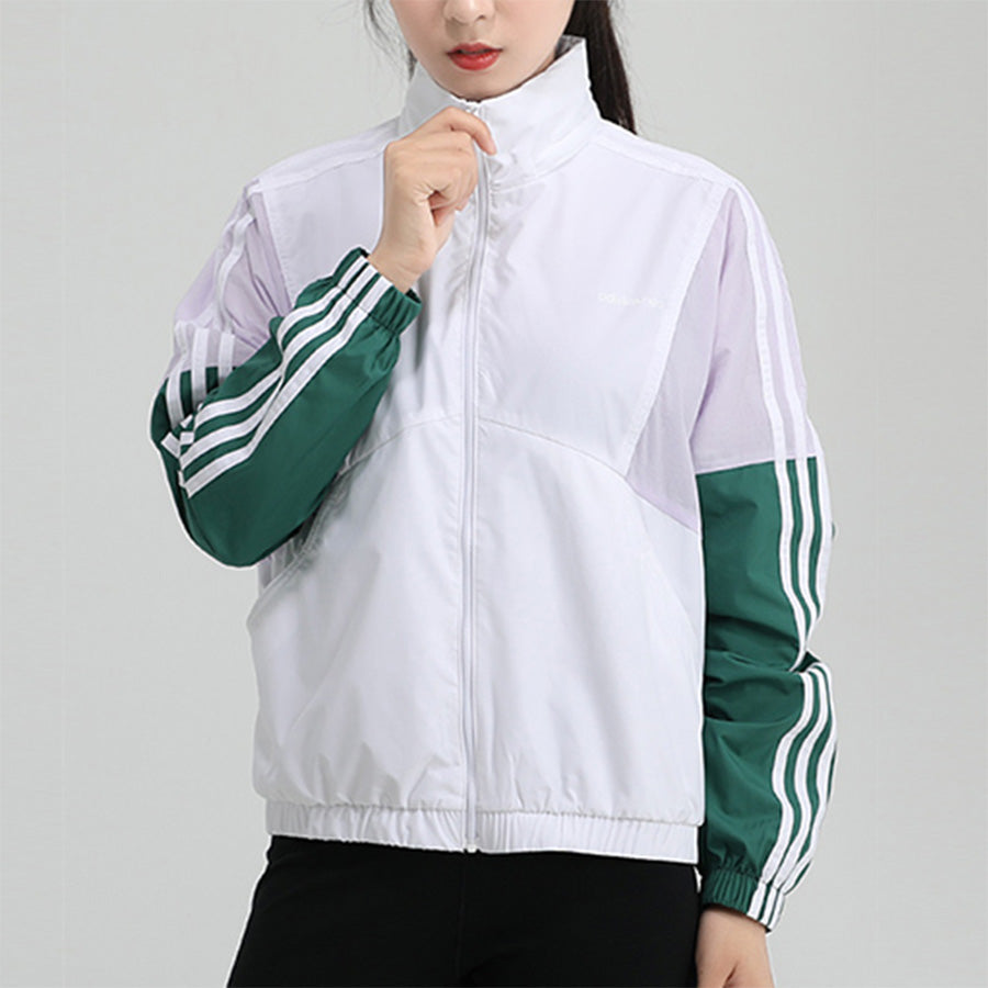 (WMNS) adidas neo SS Track Top Jacket 'White Green' GJ5353