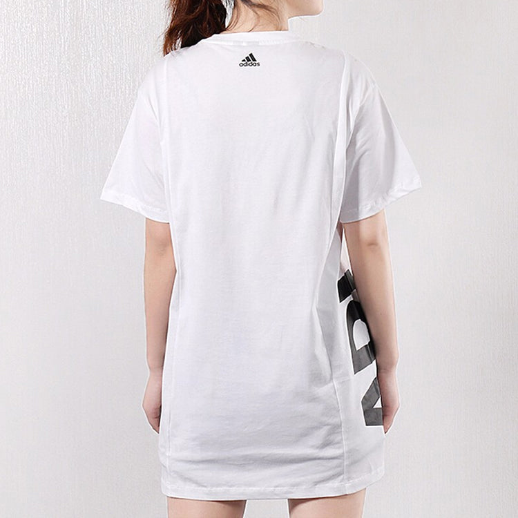 (WMNS) adidas Side Large Alphabet Printing Short Sleeve White DV0750