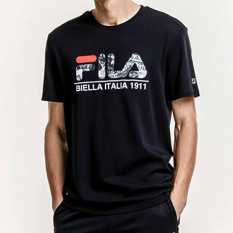 FILA Slim Fit Sports Short Sleeve Couple Style Black F11M918106F-BK