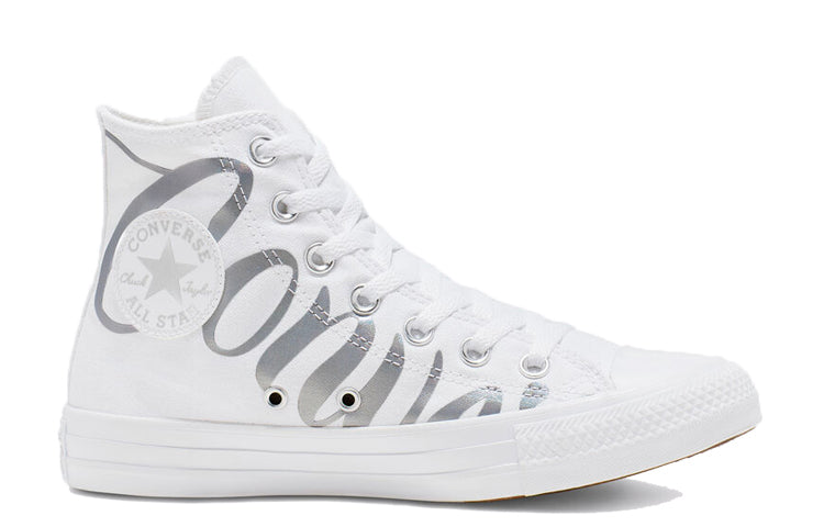 (WMNS) Converse Chuck Taylor All Star High 'Metallic Script Logo - White' 566176F