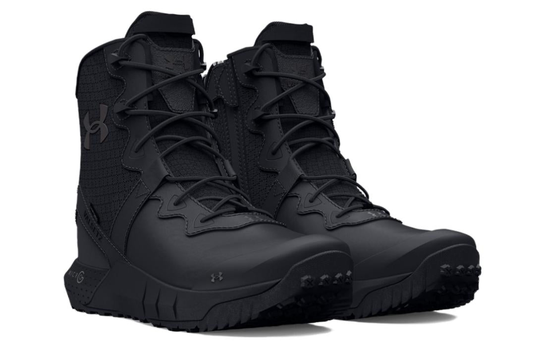 Under Armour Micro G Valsetz Leather Waterproof Zip Tactical Boots 'Black' 3026738-001
