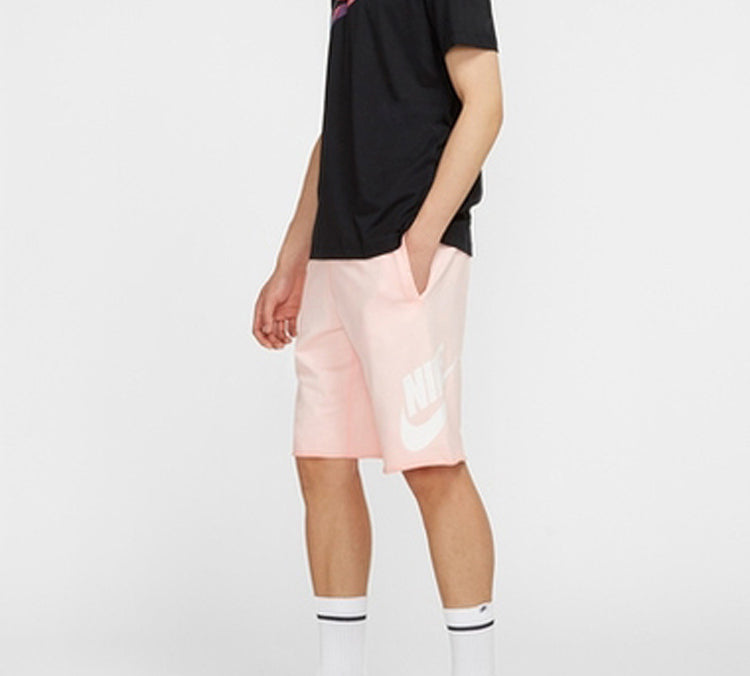 Men's Nike Lacing Distress Casual Coral Red Shorts CT5710-697
