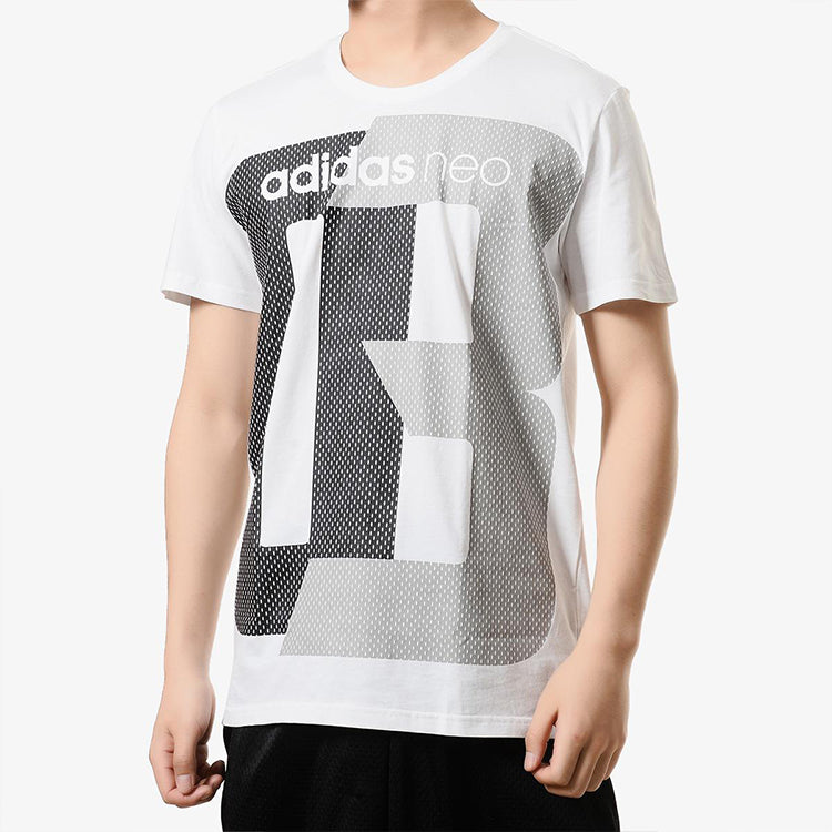 adidas neo M Fav Tshirt Printing Casual Sports Short Sleeve White CV6936