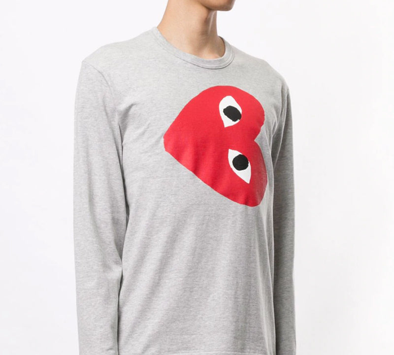 COMME des GARCONS PLAY Side Heart Long Sleeves Tee 'Grey' AZ-T268-051