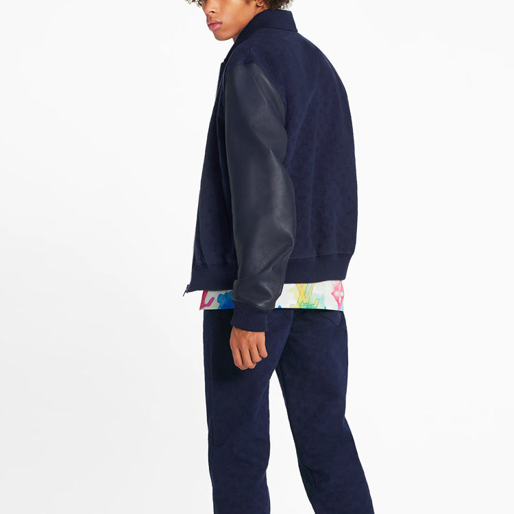 Men's LOUIS VUITTON SS21 Printing Long Sleeves Jacket Navy Blue 1A8R1T