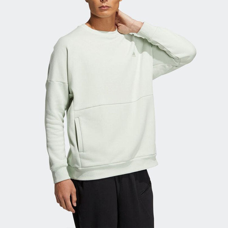 adidas Minimalistic Alphabet Printing Round Neck Sports Unisex flax Green HM2690