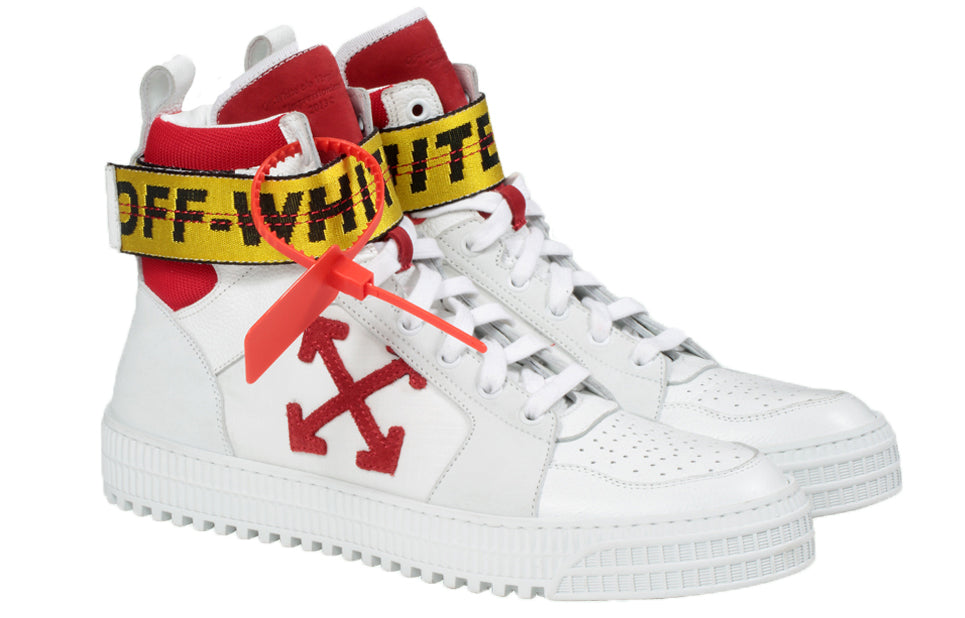 Off-White HI Top Sneakers 'White Red' OM1A102R198000010120