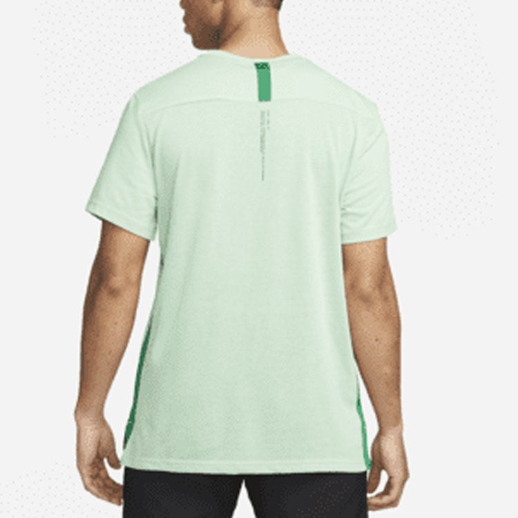 Men's Nike Dri-FIT Logo Solid Color Training Sports Short Sleeve Malachite Green T-Shirt DM6669-308