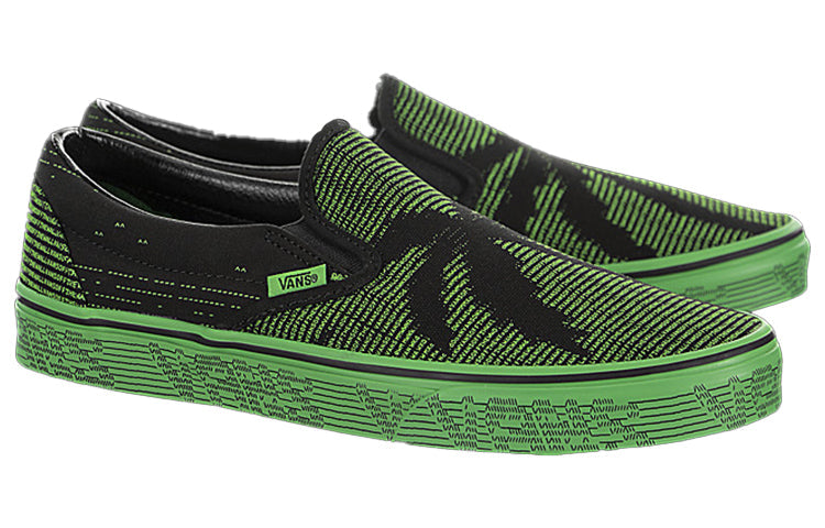 Vans Unisex Classic Slip-On Sneakers Black/Green VN0A38F7VMQ