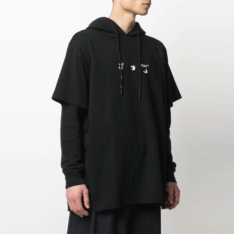 Off-White SS21 Logo Arrows Pattern Printing Ordinary Version Black OMBB051S21FLE0021010