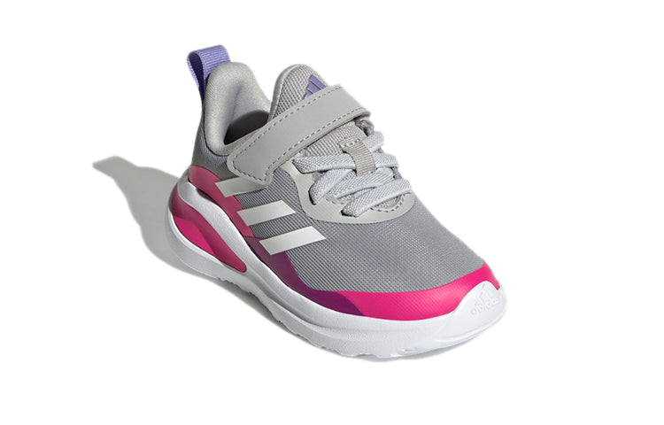 (TD) adidas Fortarun Elastic Lace Top Strap 'Gray Rose Red' H04131