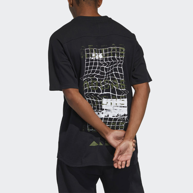 adidas M Artst Gr Tee Printing Sports Round Neck Short Sleeve Black GN0755