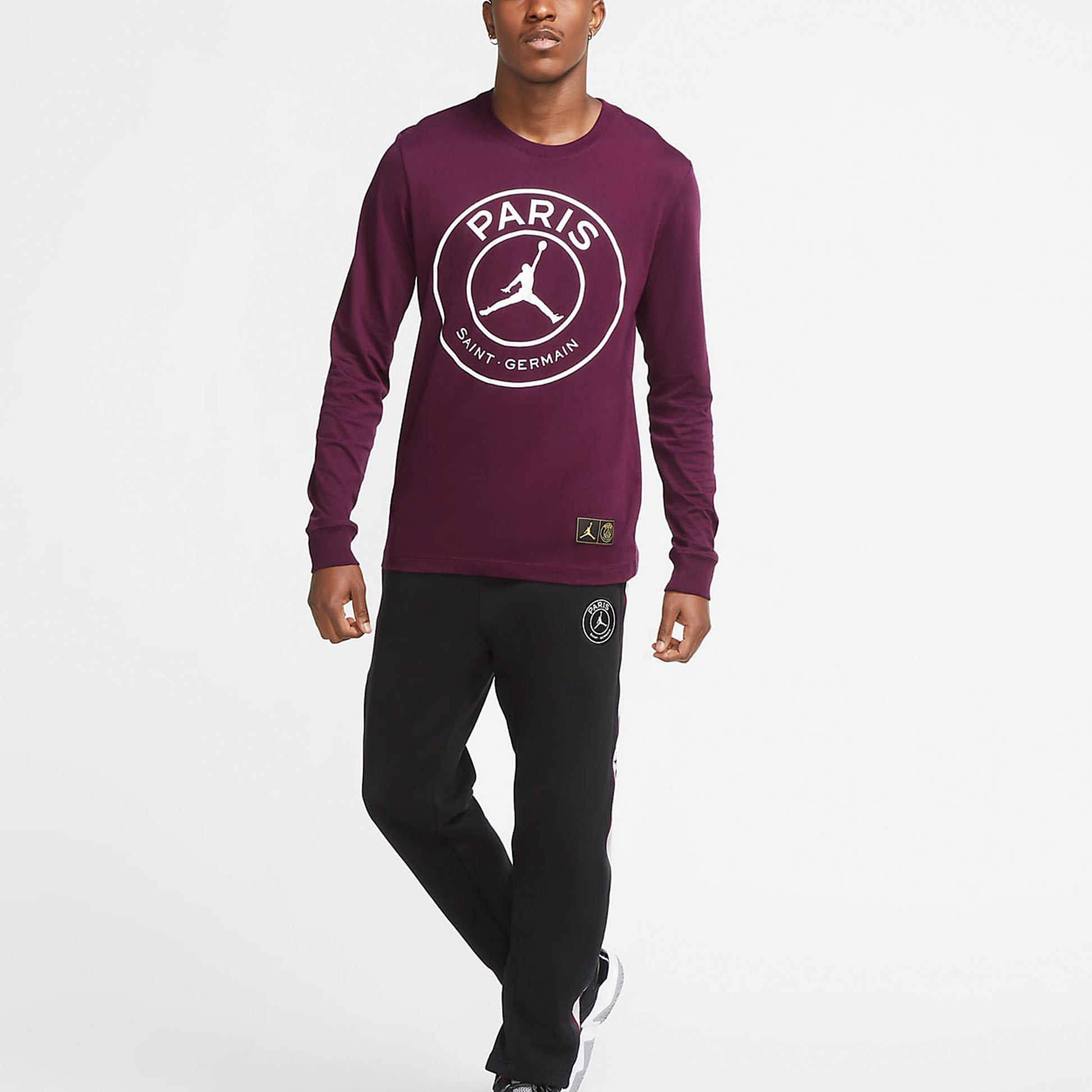 Air Jordan Paris Saint-Germain Round Neck Solid Color Alphabet Long Sleeves Red CK9782-610
