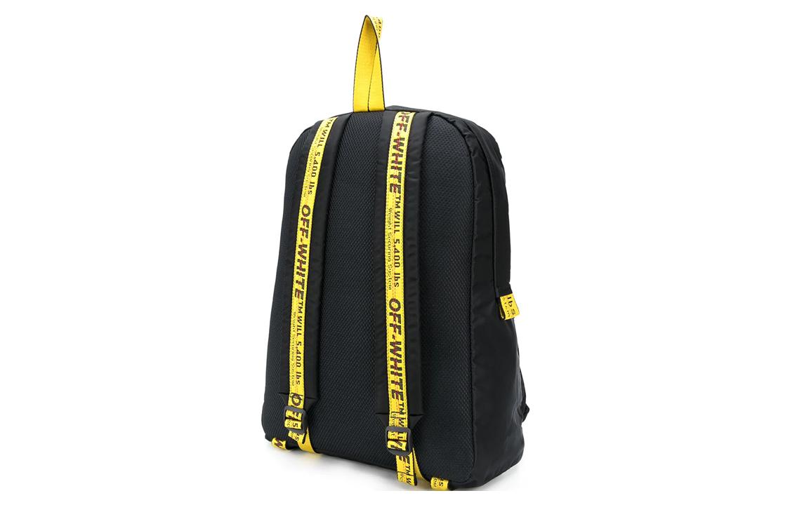 Off-White 20 Classic Arrow Series Printing Backpack schoolbag Yellow OMNB019E20FAB0011001