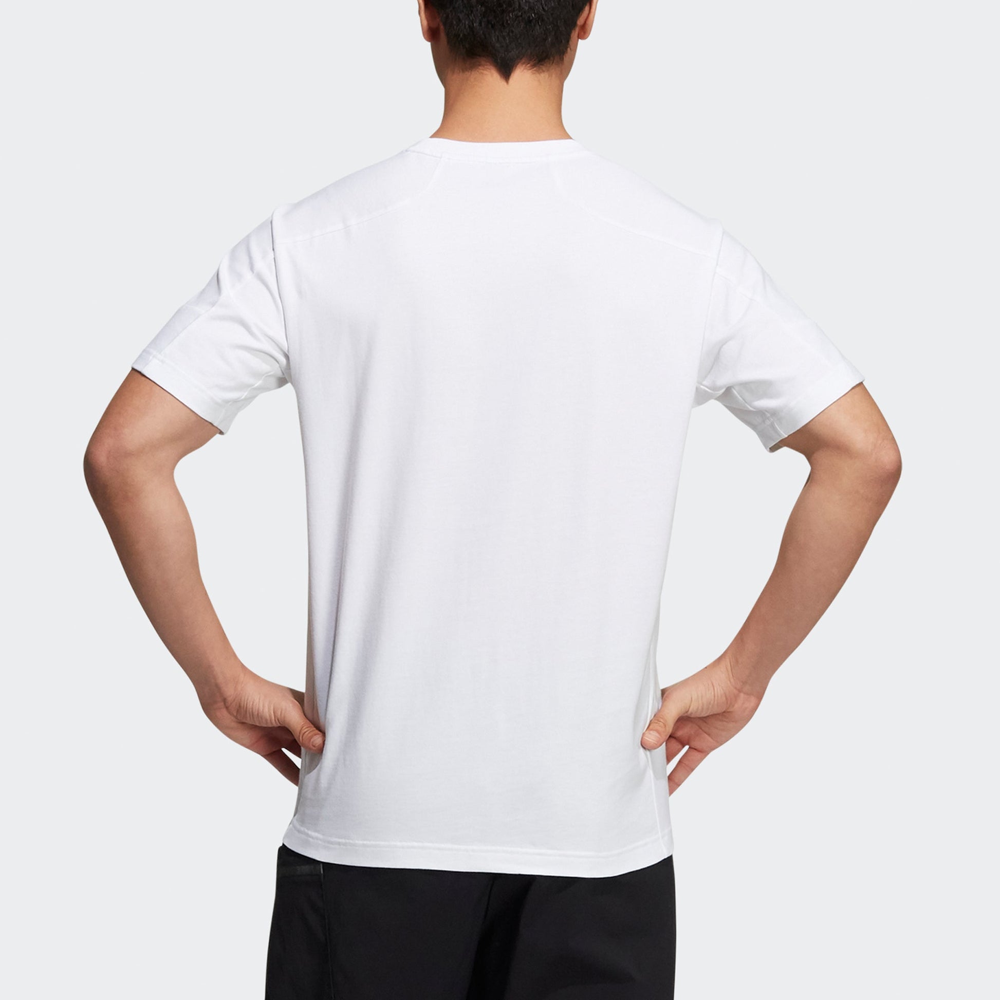 Men's adidas Th Reg Tee Splicing Logo Sports Round Neck Short Sleeve White T-Shirt H39356