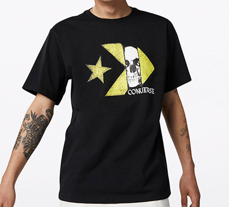 Men's Converse Skeleton Logo Printing Short Sleeve Black 10019893-001