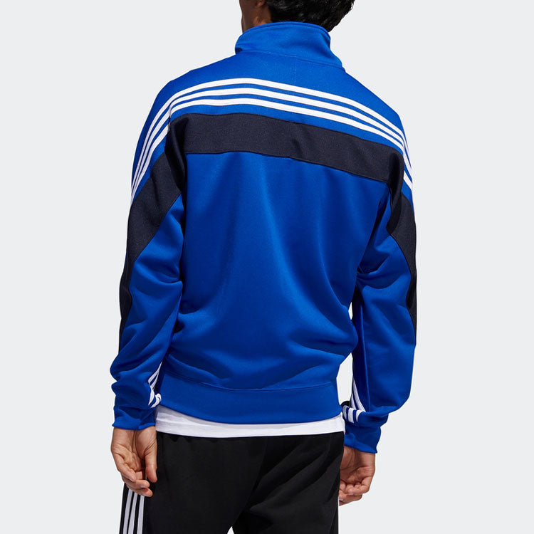 adidas originals Solid Color Logo Stand Collar Athleisure Casual Sports Jacket Blue FM1523