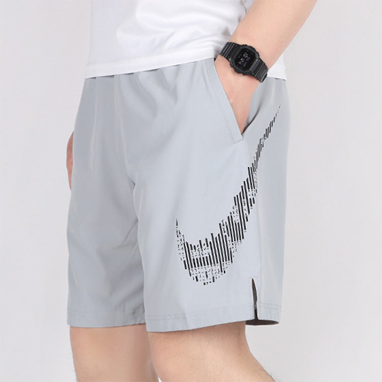 Men's Nike Side Logo Sports Loose Gray Shorts CJ2393-077
