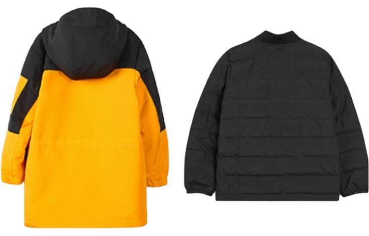 (GS) Skechers Hooded Zip-up 3-In-1 Down Jacket 'Green Black Yellow' L421B019
