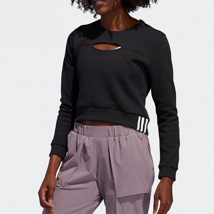 (WMNS) adidas Training Sport Round Collar Leisure Short Jacket Black FL2059