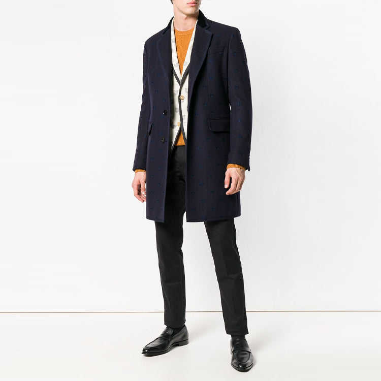 Gucci Bee Embroidered Wool Coat 'Black' 522526-Z510C-4240