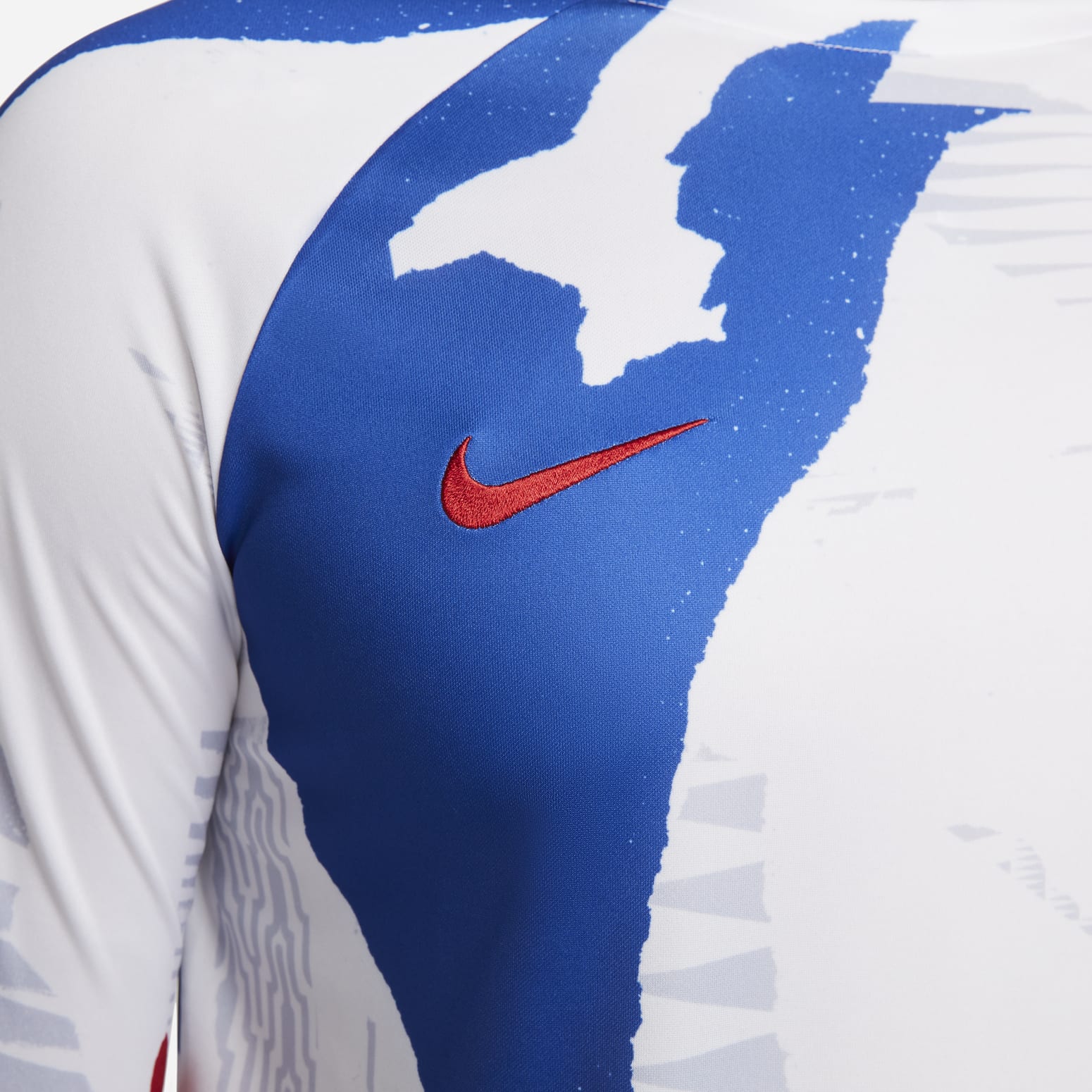 Nike France Dri-FIT Long Sleeve Prematch Top 'White Blue Red' DM9533-100