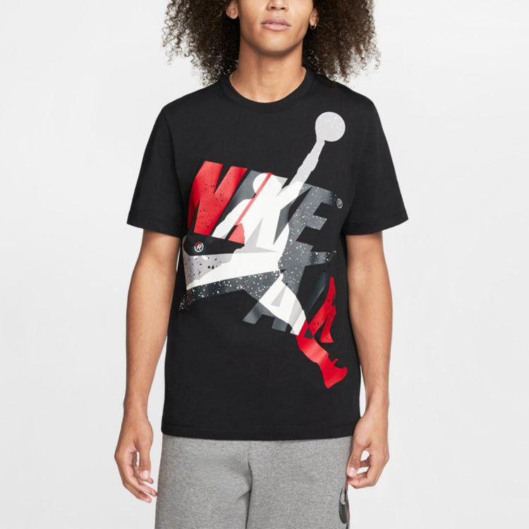 Air Jordan Jumpman Classics Basketball Sports Printing Round Neck Short Sleeve Black CT6751-010