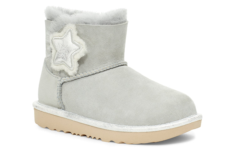 UGG Mini Bailey Button II Star (Big Kids) Grey/Purple 1107969K-GVT