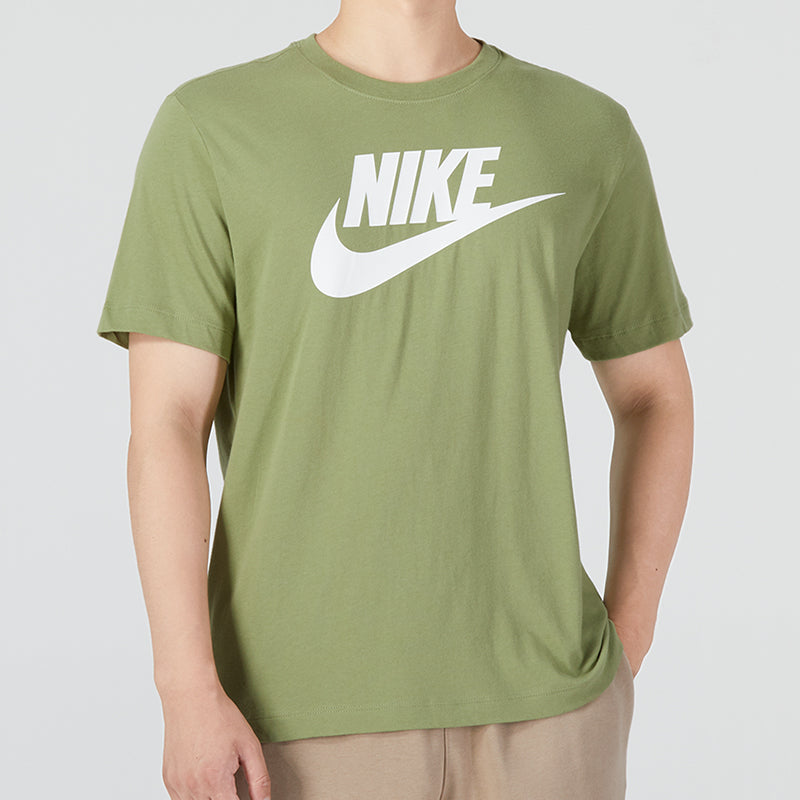 Men's Nike Sportswear Minimalistic Alphabet Logo Athleisure Casual Sports Round Neck Short Sleeve Olive Green T-Shirt AR5005-334