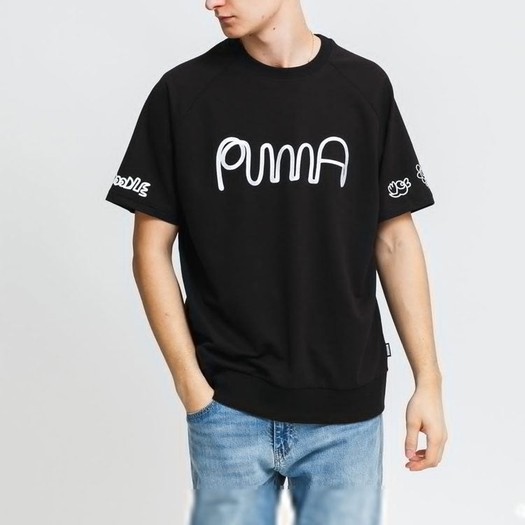 PUMA x Mr.Doodle Shirt Sleeve Crew T-Shirt 'Black White' 530649-01