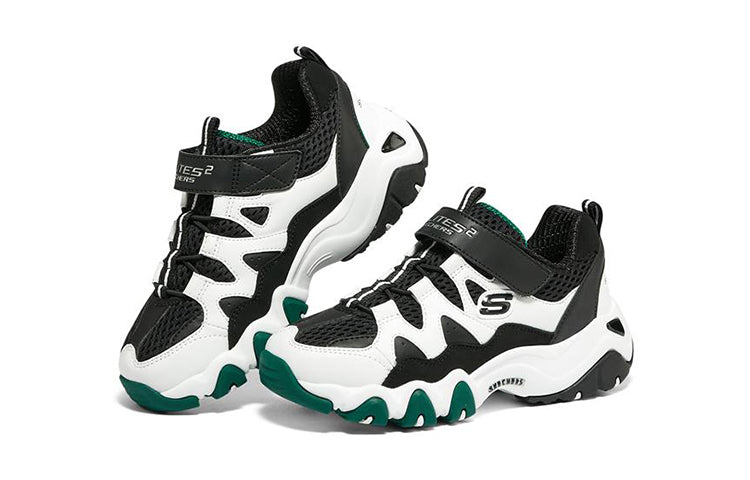 (GS) Skechers D'Lites 2.0 'White Black Green' 98883L-WGRN