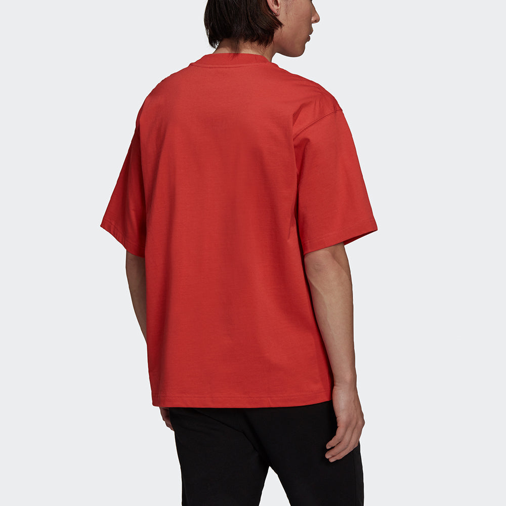 Men's adidas originals C Tee Solid Color Small Label Loose Sports Short Sleeve Wine Red T-Shirt HC8589
