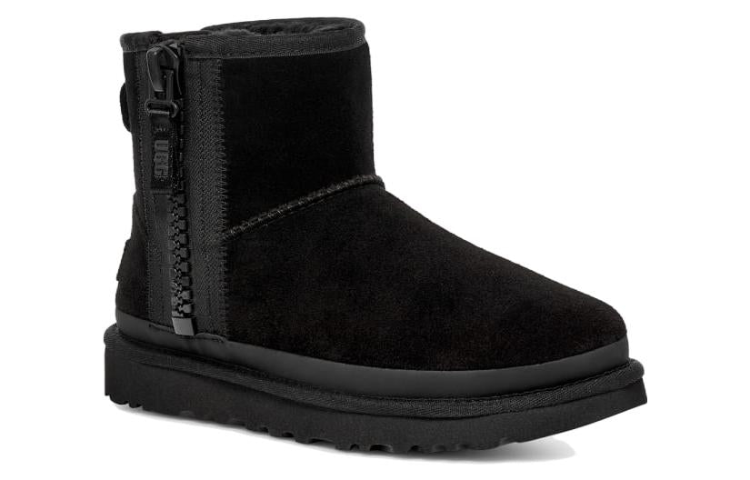 (WMNS) UGG Classic Mini Zipper Tape Logo Boot 'Black' 1144034-BLK